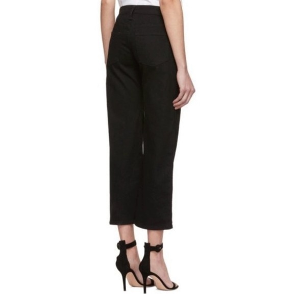 Khaite Wendell Cropped Wide Leg Jeans Stoned Black Distressed - Picture 4 of 11